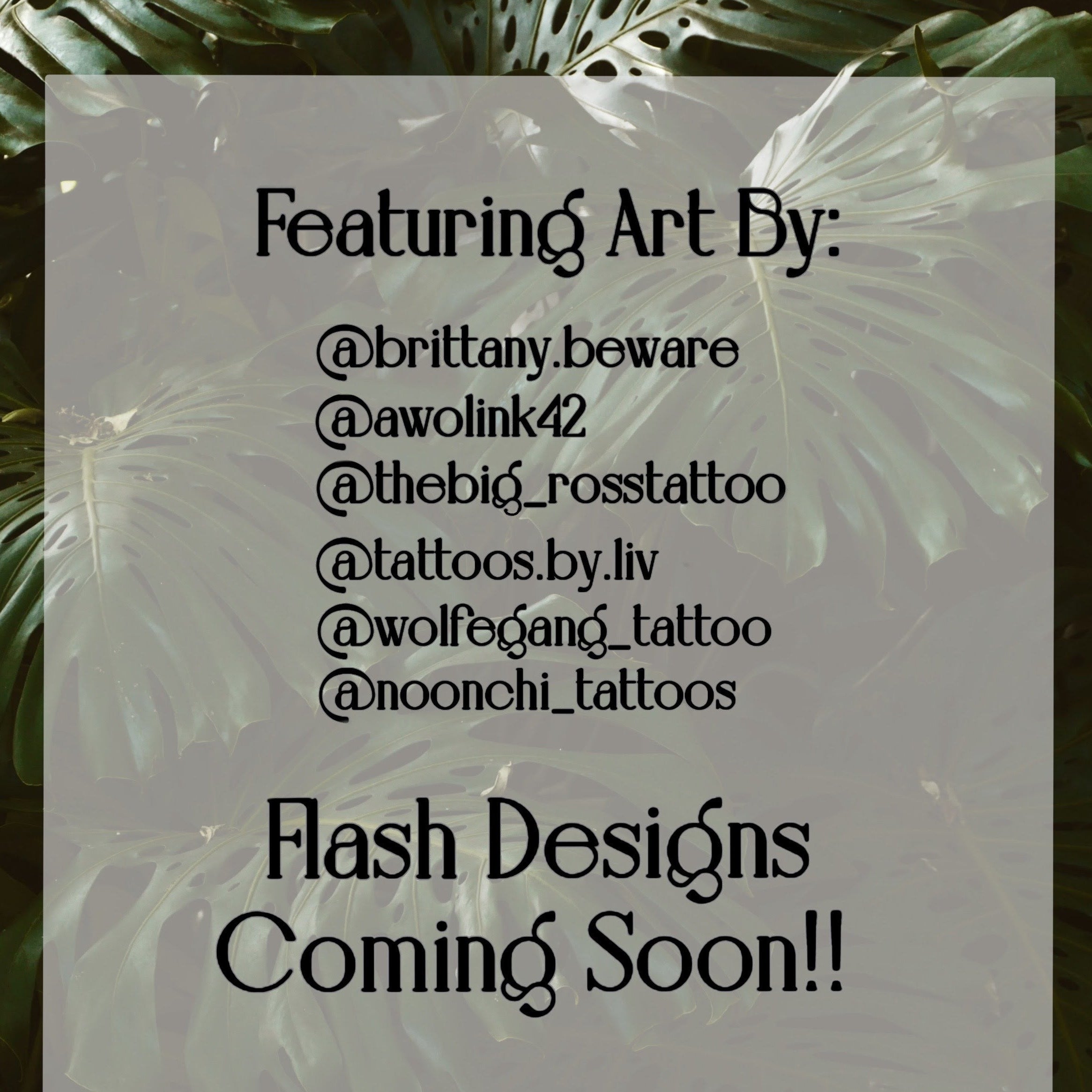 8.8 | Flora & Fauna Flash Tattoo Event